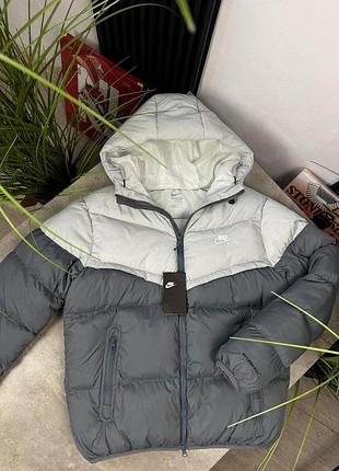 Сірий зимовий пуховик nike storm-fit xl та xxl