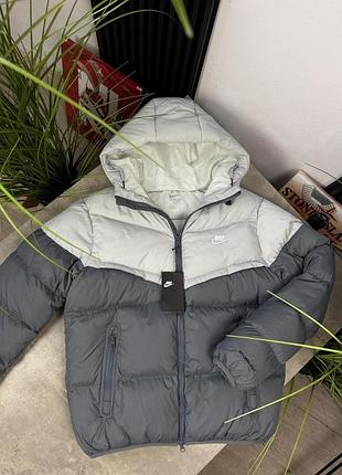 Пуховик nike storm-fit зимовий, колір сірий, розміри xl, xxl