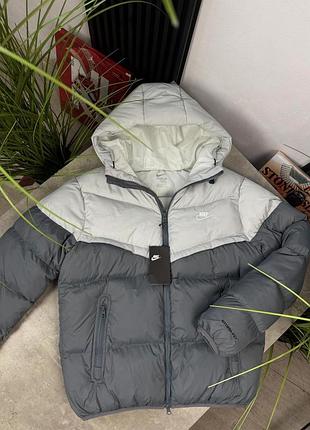 Зимовий сірий пуховик nike storm-fit розмір xl і xxl