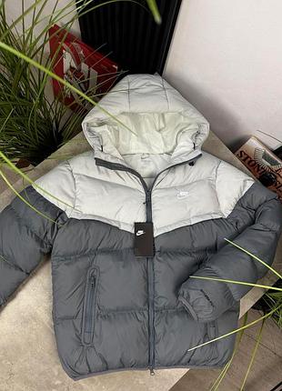 Nike storm-fit сірий зимовий пуховик xl, xxl