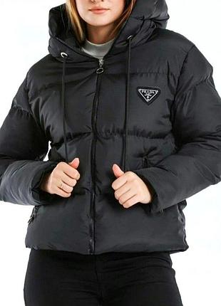 Куртка prada чорна зимова s m l xl xxl