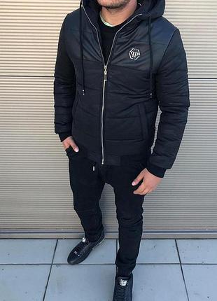 Philipp plein чорна демісезонна куртка s і xl