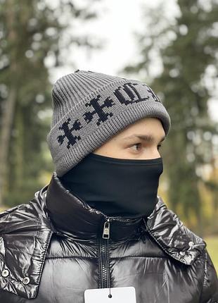 Шапка chrome hearts x cdg сіра