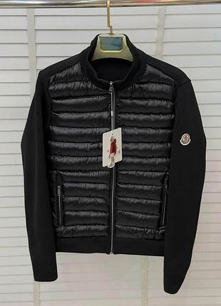 Чорний кардиган-куртка чоловічий moncler xl, xxl