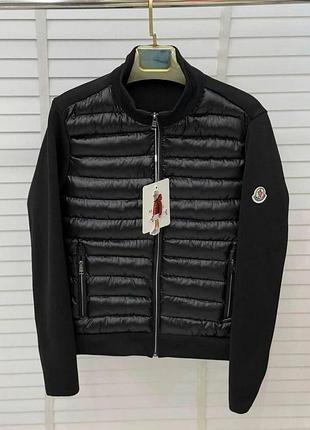 Moncler чорна чоловіча куртка-кардиган xl, xxl