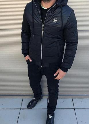 Чорна куртка демісезон philipp plein s, xl