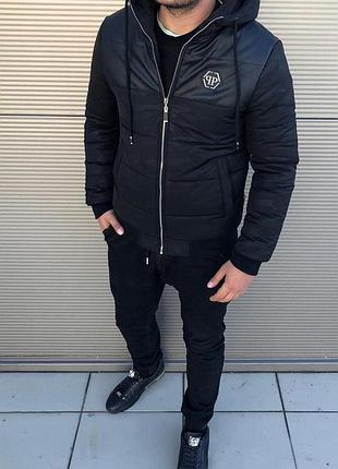 Куртка philipp plein чорного кольору демісезон s, xl