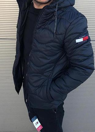 Куртка tommy hilfiger черная s, m демисезонная