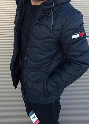 Tommy hilfiger куртка черная демисезонная m, s