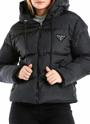 Зимова куртка prada чорного кольору s m l xl xxl