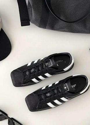 Superstar adidas originals stan smith  sq  кросівки  під замовлення, чорні та білі