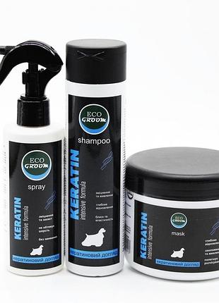 Набор для ухода за шерстью keratin (маска, спрей, шампунь)
