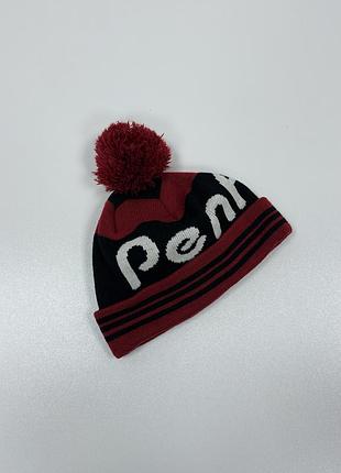 Крута шапка penfield sanford logo stripes hat beanie black/red