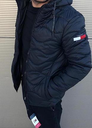 Черная куртка демисезонная tommy hilfiger s, m