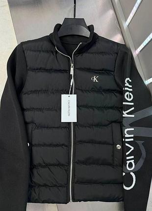Стильная куртка-кардиган calvin klein черного цвета, s, l