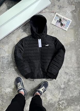 Чорна демісезонна куртка puma s, m, l, xl, xxl