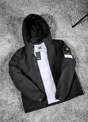Мужская деми куртка stone island черная xl