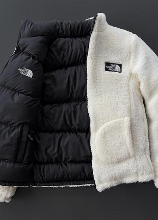 Куртка the north face зимняя двухсторонняя черно-белая s-xxl