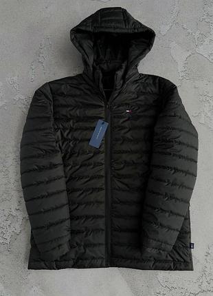 Tommy hilfiger куртка демисезонная черная s-3xl