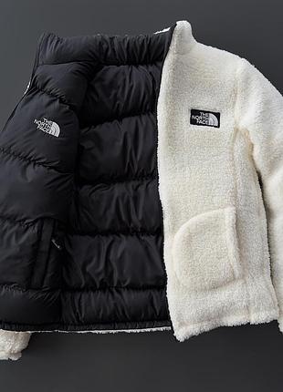 Двусторонняя зимняя куртка the north face в черно-белой гамме s-xxl