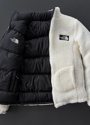 Зимняя двусторонняя куртка the north face черно-белая s, m, l, xxl