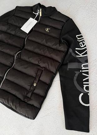 Фирменная куртка-кардиган calvin klein черная, размер s и l