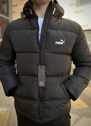 Куртка зимова чорна puma s-xxl