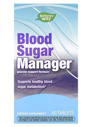 Контроль цукру в крові, blood sugar manager, nature's way, 60 таблеток