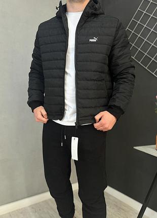 Куртка демісезонна puma чорна s, m, l, xl, xxl