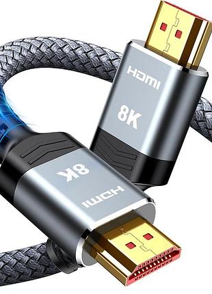 Кабель hdmi 2.1 snowkids 3 м, 48 гбіт/с, 8k 60 гц, 4k 120 гц, 10k, hdr10, earc, vrr, для телевізора та ігрових консолей