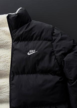 Зимняя черно-белая куртка nike двусторонняя s-xxl