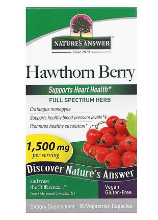 Глід, 1500 мг, hawthorn berry, nature's answer, 90 вегетаріанських капсул
