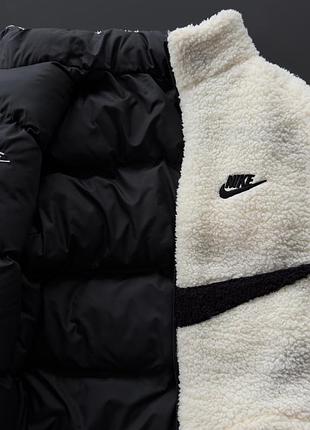 Nike черно-белая двусторонняя куртка зима s-xxl
