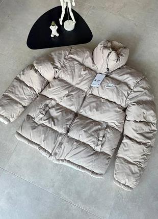 Зимняя куртка nike notta двухсторонняя cream white, размеры xxl, xl