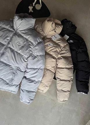 Куртка nike nocta двухсторонняя зимняя cream white, размер xl, xxl
