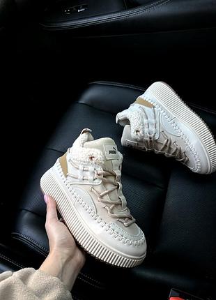 Зимові жіночі шкіряні кросівки puma з хутром білі (розміри 36-41) 38