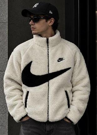 Nike двусторонняя куртка бело-черная демисезонная, размерный ряд m, xl