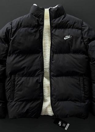 Бело-черная двусторонняя куртка nike для демисезона, размеры m, xl