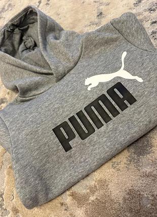Дитяче худі puma сіре з капюшоном 2