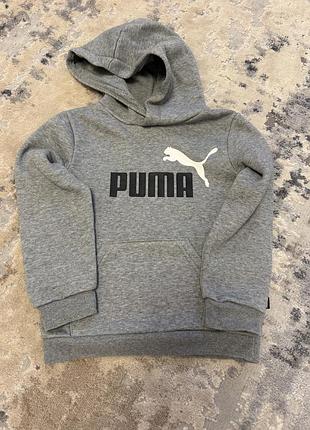 Дитяче худі puma сіре з капюшоном
