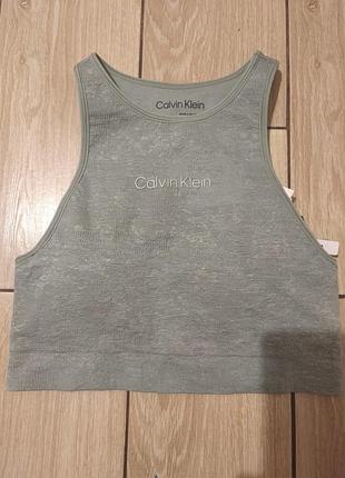 Спортивний топ calvin klein хакі з логотипом