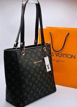 Сумка велика коричнева жіноча louis vuitton луї вітон шопер