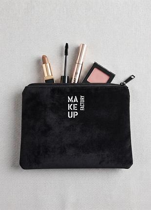 Косметичка make up factory черная лаконичная, размер 20.5×15.5 см