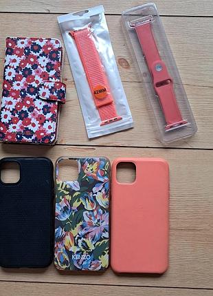 Набір чохлів для iphone та ремінців для apple watch kenzo