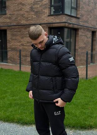 Зимова куртка burberry 2в1 чорна