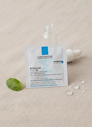 la roche-posay effaclar duo+m - тройной корректирующий крем-гель против несовершенств и следов постакне (саше), 2 мл
