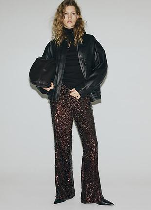 Шикарні жіночі брюки в паєтку від h&m 🤎