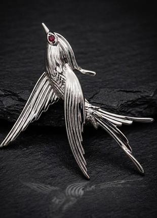 Брошь " ластовица" 4,8 см, птица