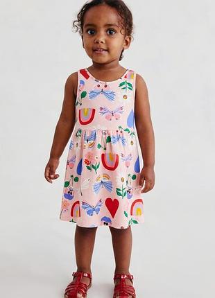 Яркое хлопковое платье со сказочным рисунком на 1,5-2 р от h&amp;m 🌸❤️🦋
