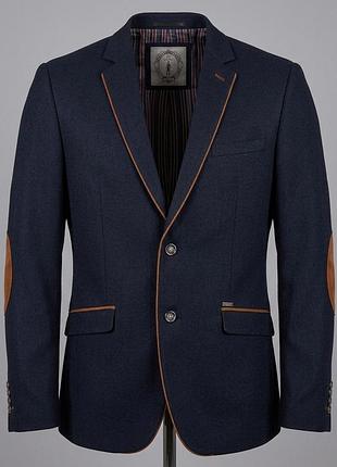 Чоловічий приталений піджак house of cavani з латками — розмір eu 54 (xl/xxl